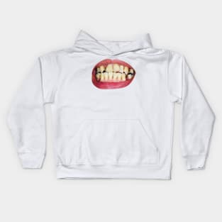 damaged teeth Kids Hoodie